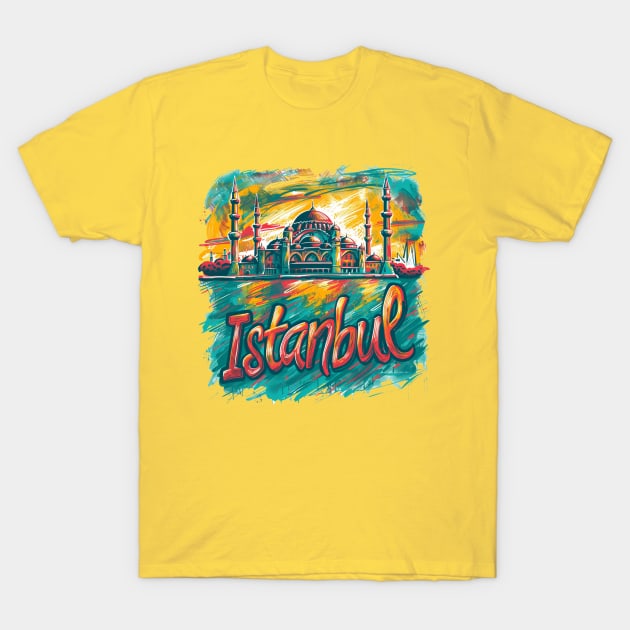 Istanbul Retro Turkey t-shirt T-Shirt by GreenMary Design